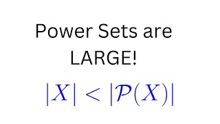 The POWER SET is uncountable We will show the power set PX has a larger cardinality than a set X [upl. by Lleumas]