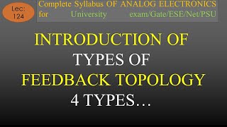 Lec124 Introduction to Types of Feedback Topology  A E  R K Classes  Hindi [upl. by Budde]