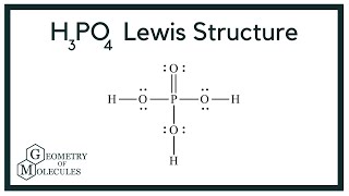 H3PO4 Lewis Structure Phosphoric Acid [upl. by Nosyrb]