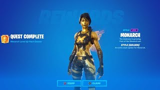 Fortnite All Monarch Level Up Tokens Location Guide Week 4  Monarch Golden Style [upl. by Etnaid822]