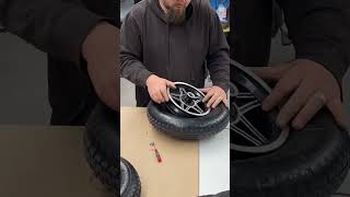 Wheelbarrow tire on to a scooter rim fyp diy blacksabbath [upl. by Beckerman]