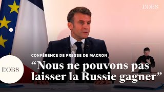 Macron maintient la pression sur Poutine et la Russie lors de sa conférence de presse [upl. by Kirsteni196]