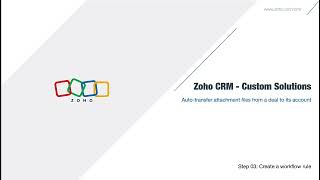 Autotransfer attachment files from deals to accounts  Zoho CRM Solutions [upl. by Eibmab]