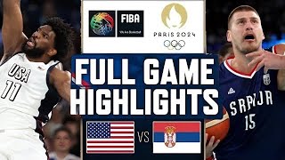 USA vs serbia Mens Basketball  Live Highlights  2024 Olympics 882024 [upl. by Maharg]