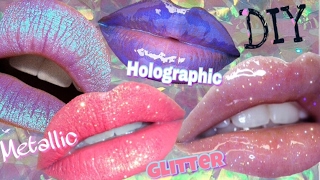 Diy Lip Gloss Holographic  Metallic amp Glitter [upl. by Nosyrb]