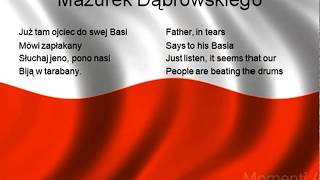 Mazurek Dąbrowskiego  National Anthem of Poland EnglishPolish lyrics [upl. by Viking]