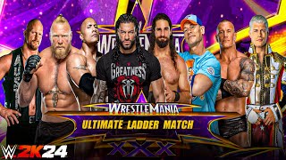 ULTIMATE 8Man Ladder Match WWEs Biggest Stars Battle for Money in the Bank  WWE 2K24 [upl. by Morgenthaler352]