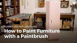 How to Paint Furniture with a Paintbrush  Furniture Restoration [upl. by Abbi]