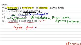 Why thyroxine is a hormone not an enzyme [upl. by Oilisab]