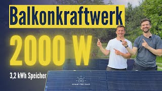 2000W Balkonkraftwerk mit 32 kWh Speicher Aufbau und Betrieb Anker SOLIX Solarbank 2 E1600 ProNew [upl. by Irual803]