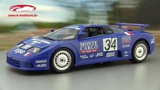 ckmodelcarsvideo Bugatti EB 110 Super Sport 34 24h LeMans 1994 Michel Hommell Bburago [upl. by Annaehr591]