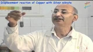 Displacement reaction of Copper with Silver nitrate [upl. by Haswell]