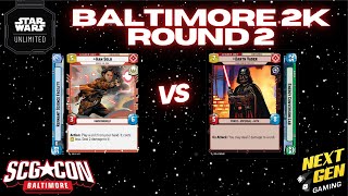 Star Wars Unlimited 2K Round 2  Han Blue vs Vader Green  SCG CON Baltimore [upl. by Eustace]