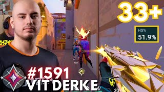 VIT Derke is The BEST JETT in Valorant 519 HS EU [upl. by Arodnap]