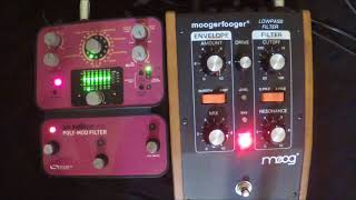 MOOG Low Pass Filter VS Source Audio Pro Poly Mod Filter 2 pole low pass settings [upl. by Atnauqal]