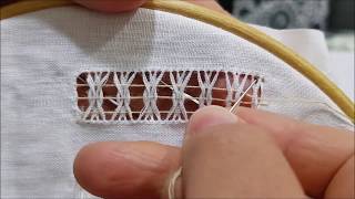 Sfilatura a 3 filati  Tutorial ricamo a mano 3threading  Hand embroidery tutorial [upl. by Nesilla]