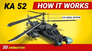 KA 52 How Military Coaxial Helicopter Works ka52 helicopter coaxial [upl. by Desireah]