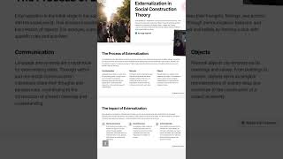 externalization in social construction theory [upl. by Camp641]