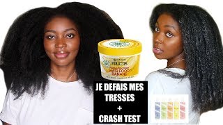 Je défais mes nattes  CRASH TEST Bouclème Garnier Hair Food [upl. by Ritz]