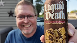 NEW Liquid Death Hot Fudge Sundae Flavored Sparkling Water Review [upl. by Ardekal]