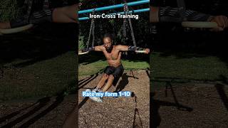 The Iron Cross is a tough skip to learn calistnenics gymnasticrings fitnessjourney [upl. by Areic]