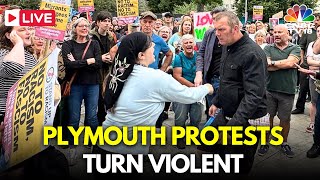 UK Riots LIVE Fireworks Thrown and Police Van Damaged in Plymouth  UK Riots Latest News  N18G [upl. by Finnigan]