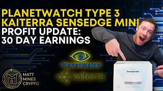 PlanetWatch Type 3 Kaiterra Sensedge Mini 30 Day Profit Update [upl. by Ahseenyt]