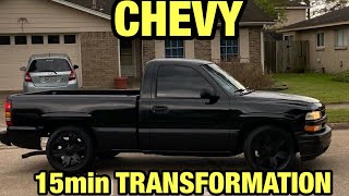 BUILDING A CHEVY SILVERADO IN 15 MINUTES LIKE THROTL  2000 CHEVY SILVERADO SHORT BED REBUILD [upl. by Ainyt]