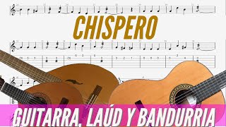 G Lago  Chispero Pasodoble Tutorial guitarra laúd y bandurria partitura cifrada [upl. by Ugo]