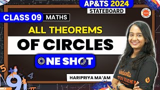 All Circle Theorems Class 9  One Shot  Haripriya Mam VedantuTelugu8910 [upl. by Nirhtak169]