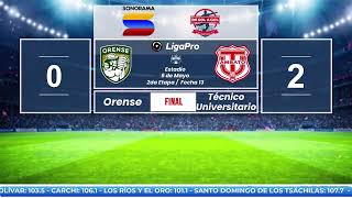 LIGAPRO ORENSE VS T UNIVERSITARIO FORMATO RADIO 10 NOVIEMBRE 2024 [upl. by Howland]