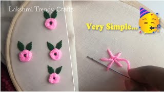 Rose Flower Hand Embroidery Tutorial  Easy Embroidery For Beginners [upl. by Mercy]