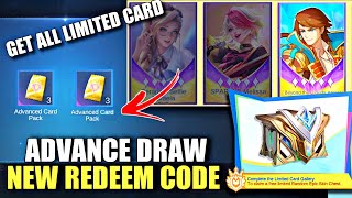 NEW REDEEM CODE FOR ADVANCE DRAW  GET ALL RARE CARDS MOBILE LEGENDS [upl. by Rosdniw]