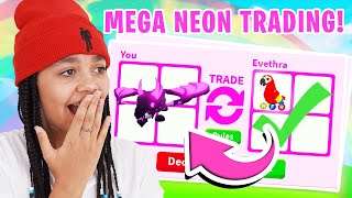 Trading For MEGA NEON DREAM PETS In Adopt Me Roblox [upl. by Sanjiv]