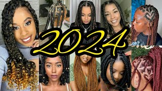 🔥Be the first to try these hairstyles in 2024  Knotless box braids hairstyles  Braids Hairstyles [upl. by Hylan549]