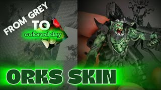 ORKS SKIN WARHAMMER miniatures tutorial easy fast for beginners hobby passion art [upl. by Harias]