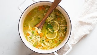 Lemon Chicken Orzo Soup  Easy amp Delicious Comfort Food [upl. by Eecram]