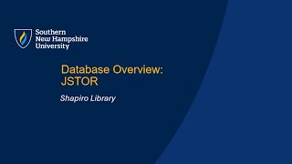 JSTOR Database Tutorial [upl. by Domeniga]