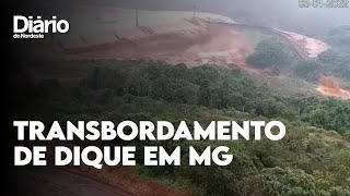 Câmeras flagram transbordamento de dique de mineradora em Minas Gerais [upl. by Oicor848]