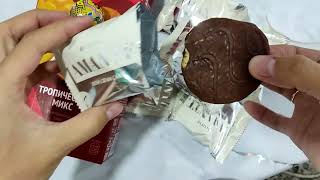 Unpacking sweets Yummy candy ASMR asmr [upl. by Lubeck211]