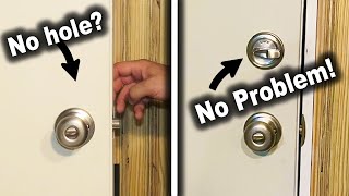 How to Bore Holes for Deadbolt Doorknob and Latch Install  Metal or Wood Door [upl. by Amol]