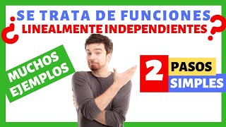 como saber si un CONJUNTO de FUNCIONES es LINEALMENTE INDEPENDIENTE 🔥🔥🔥 ejercicios resueltos facil [upl. by Eidok]