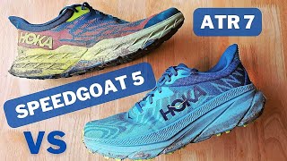 Hoka ATR Challenger 7 vs Speedgoat 5  Best Trail Running Shoes [upl. by Sukey137]