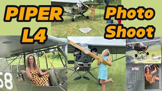 Piper L4 My Bombshells Warbird Pin Up Calendar Photo Shoot [upl. by Mimajneb176]