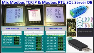 Modbus communication energy meters connect with SQL server database [upl. by Fasano]