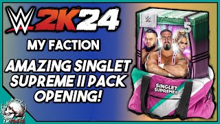 AMAZING SINGLET SUPREME II PACK OPENING WWE 2K24 MyFaction [upl. by Fruin693]