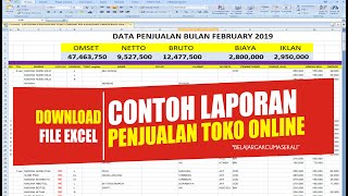 DOWNLOAD  FILE EXCEL  CONTOH LAPORAN PENJUALAN TOKO ONLINE [upl. by Georgi749]