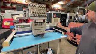 Barudan BENTZQ201U  Single Head  15 Needles  Commercial Embroidery Machine [upl. by Dougy]