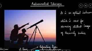 Class XII Ray Optics Refracting Type Astronomical Telescopes Part 25 [upl. by Adnohsel957]