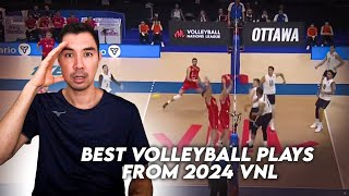 Reacting to The Best Men’s Volleyball Rallies 2024 VNL [upl. by Anelam]